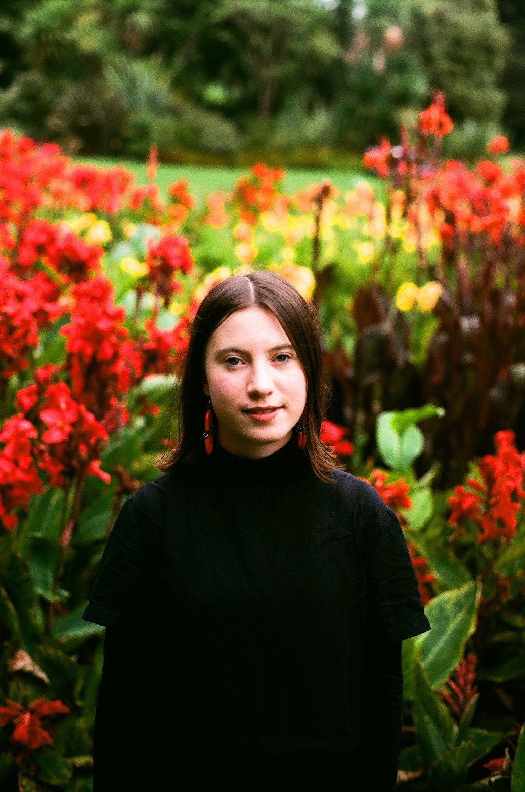 Imogen Cygler in a garden